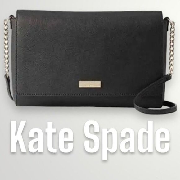 Kate Spade, NY “Alek” Tilden Place Coated Leather Crossbody Purse in Black - Picture 1 of 16